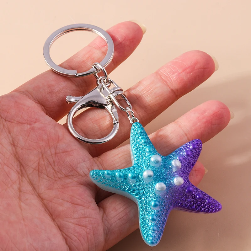 Niedlicher handgefertigter Seestern-Schlüsselanhänger für Autoschlüssel, Damen- und Herrenhandtaschen, Geldbörsen-Anhänger, Schlüsselanhänger, DIY-Schmuckzubehör – Detail 38