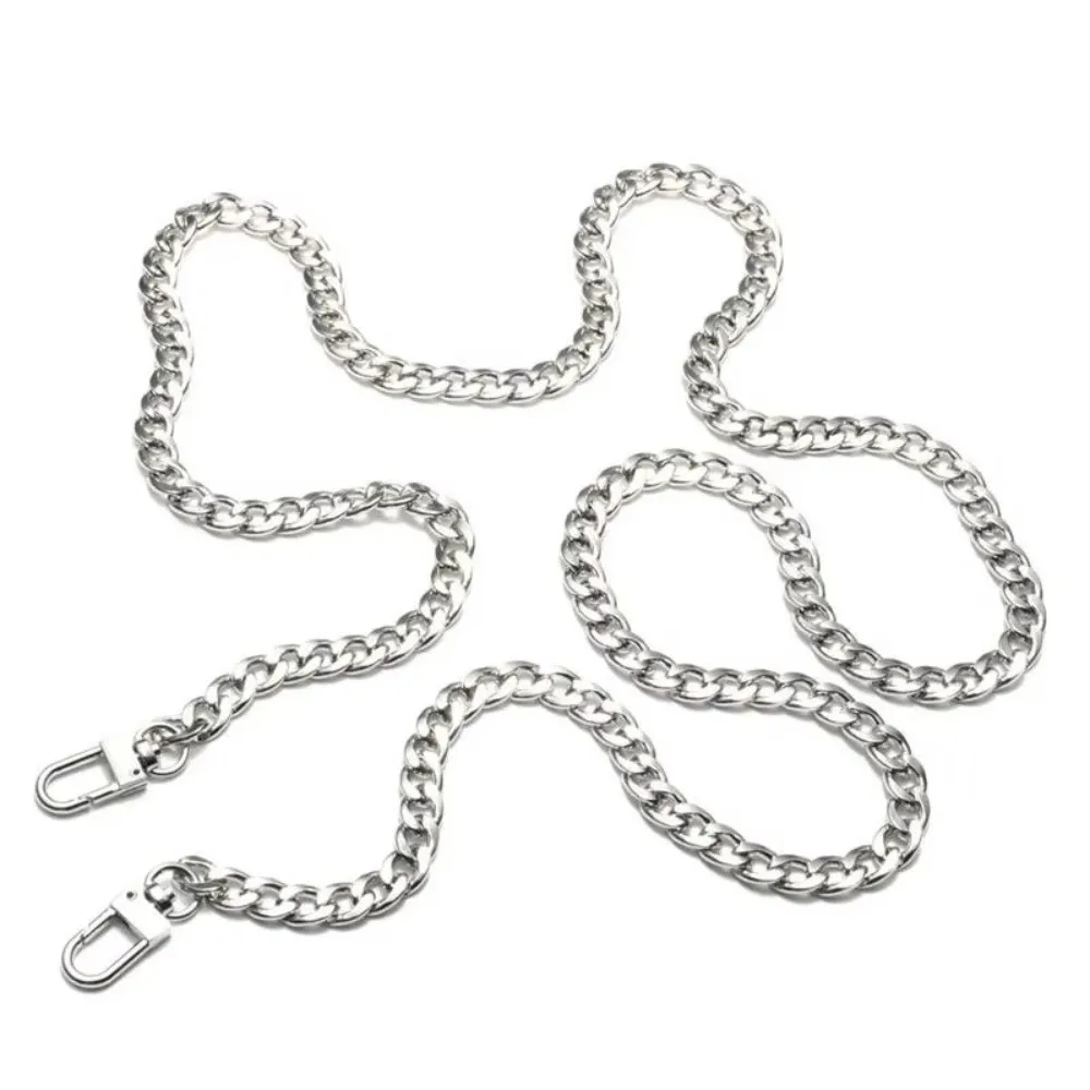 Metal Flat Chain Shoulder Bag Chain Stainless Steel Bag Strap Extender Replacement Purse Chain Metal Buckle 20/60/100/120cm