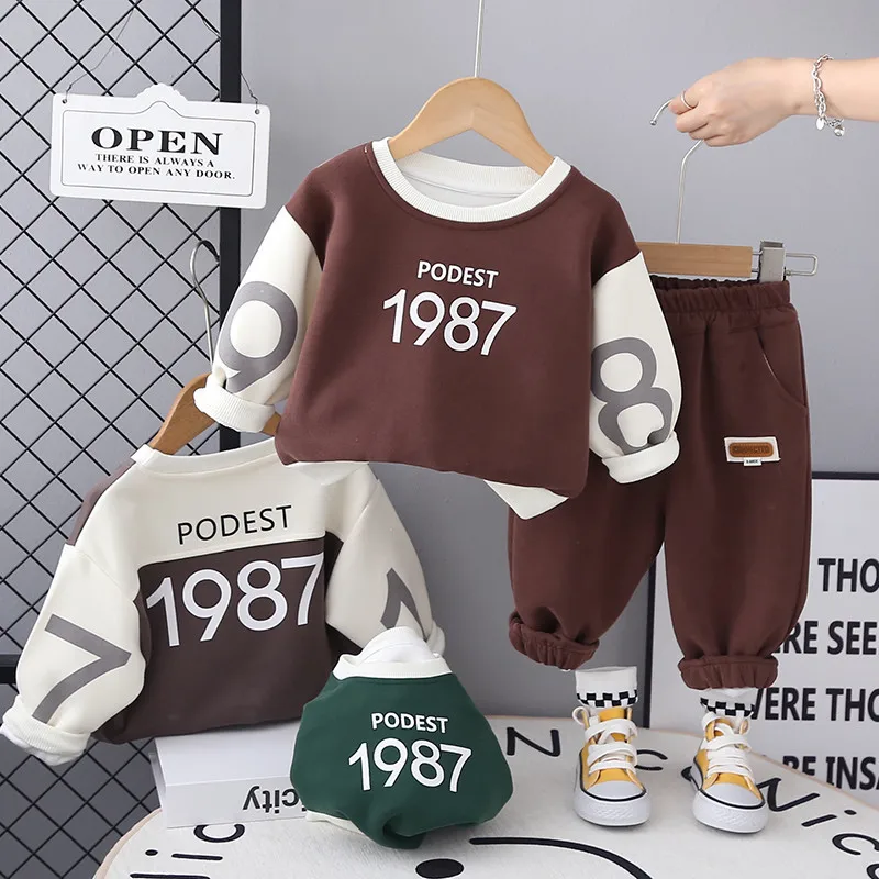 

Infant Baby Boys Girls Clothes Newborn Autumn Long Sleeve Letter Cotton Tops Casual Pants Toddler Clothing Outfit Set Fall 0-24M