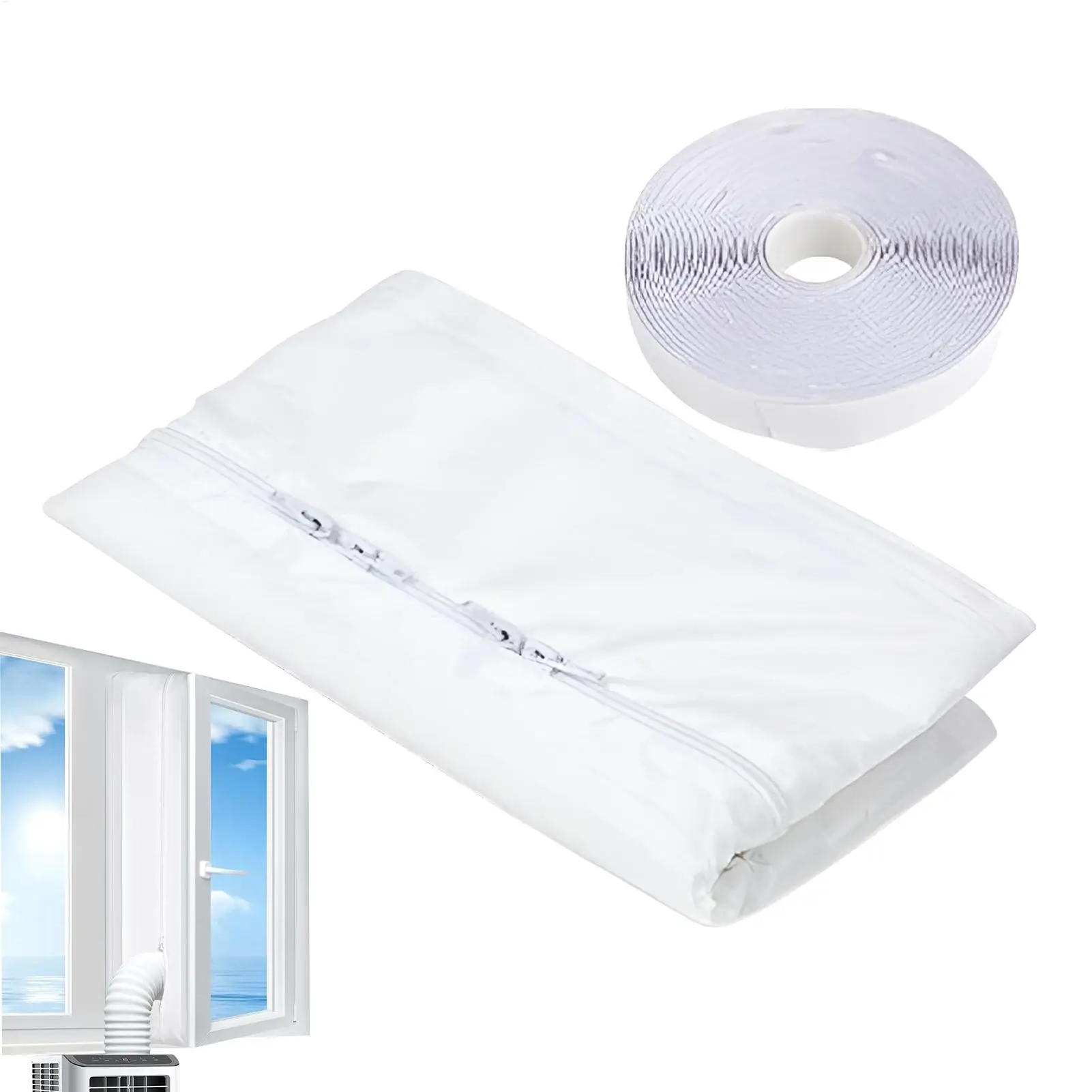 Portable Universal Window Seal, Air Conditioner And Tumble Dryer With Zip And Adhesive Fastener Works,Waterproof Window Seal