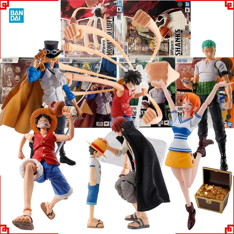 

Bandai One Piece Аниме Фигурка SHF Sabo Luffy Romance Dawn Nami Zoro Gum Option Parts Shanks Фигурки Игрушки Для Мальчиков Подарок
