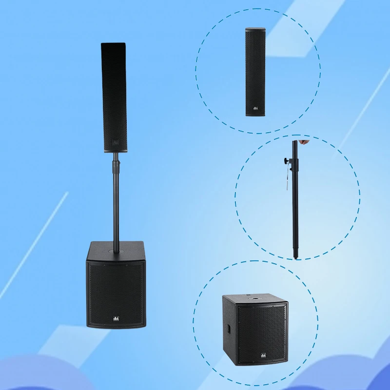 مجموعة سماعات عمود الجهير التي تعمل بمضخم الصوت النشط الأفضل مبيعًا لنظام مكبر الصوت العمودي النشط لحفلات الزفاف المحمولة PA