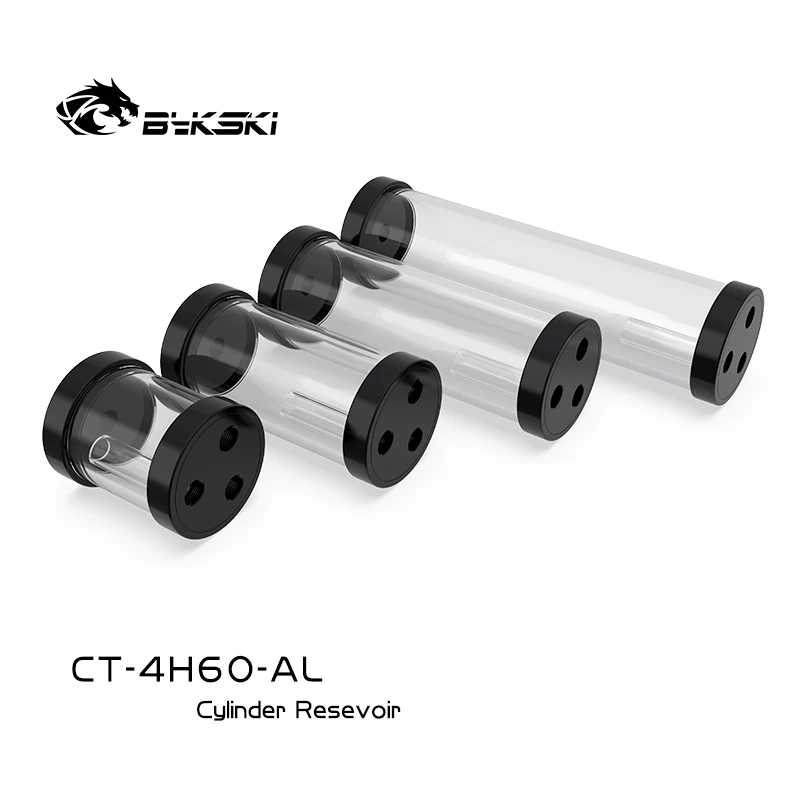 

BYKSKI Silver 80/130/180/240mm X 60mm Diameter Cylindrical Water-cooled Tank Aluminum Alloy Coolant + Acrylic G1/4 Reservoir