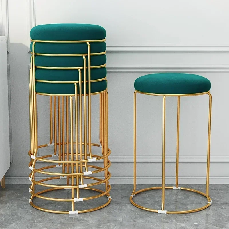

Bar Velvet Dining Chair Stool Kitchen Salon Gold Nordic Hotel Round Chair Kitchen Outdoor Metal Sillas De Comedor Home Furniture