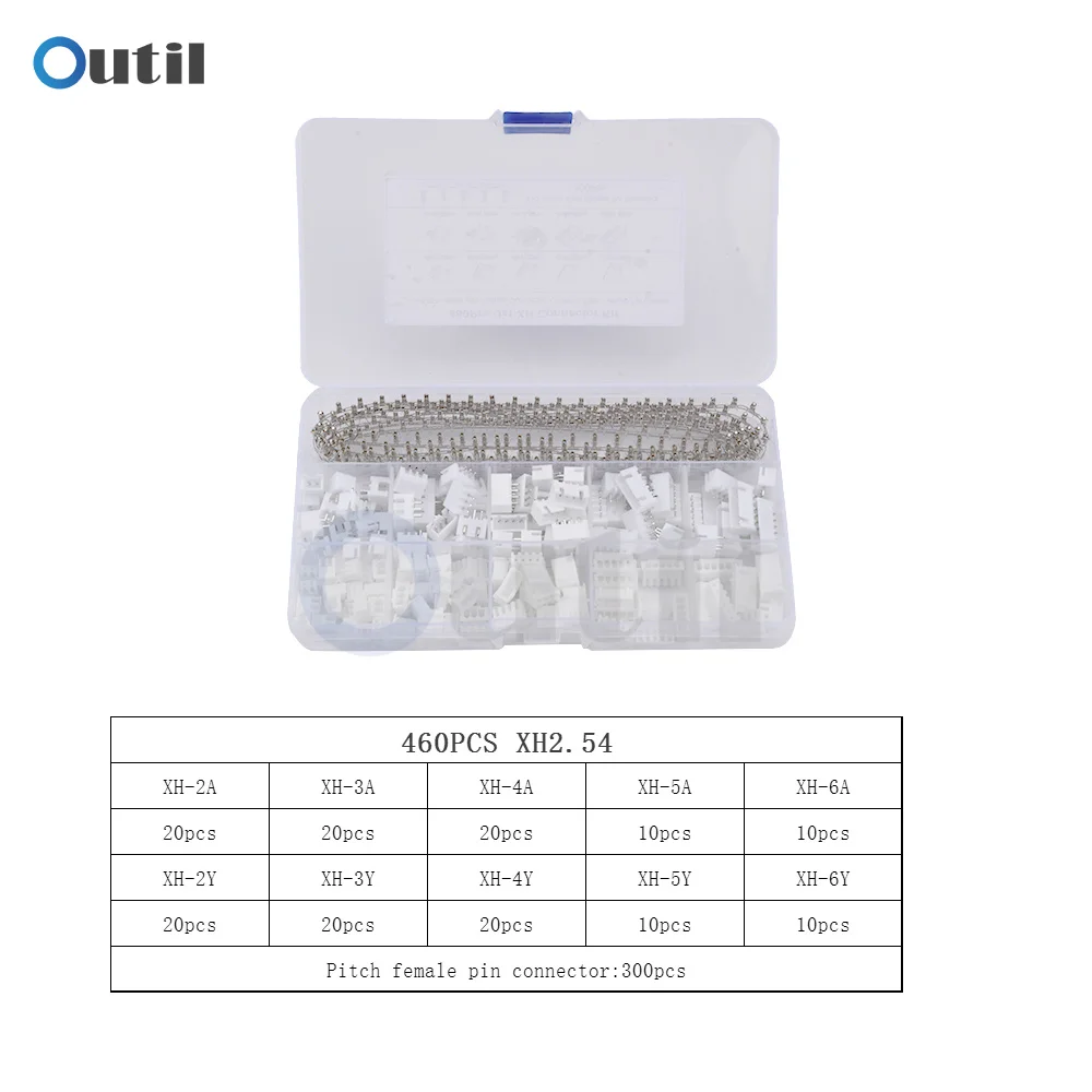 460pcs/lot XH2.54 Jst Terminal Male Female Wire Connector Adaptor Set 2p 3p 4p 2.54mm 2.5mm Pin Header Housing Xh TJC3 As XHP