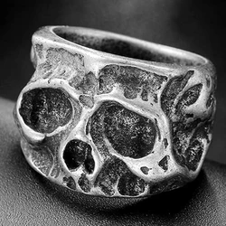 Retro Men Punk Stainless Steel Skeleton Horror Skull Rings For Men Gothic Vintage Rings Hip Hop Rings Biker Party Jewelry Gift