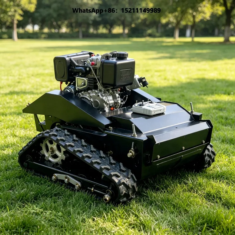Reel Blade Grass Cutter 4-Stroke Remote Engine Robot Mower Crawler Tracked Professional