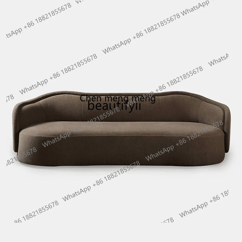 

Retro Chic Style Fabric Sofa Nordic Simple Living Room Light Luxury Modern Straight Floor