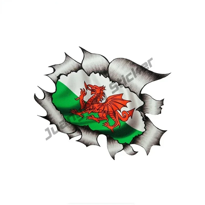 Creative Decals Wales Flag Decal Wales Welsh Red Dragon Map Sticke Premium Quality Vinyl Car Accessories Glue Sticker KK13cm