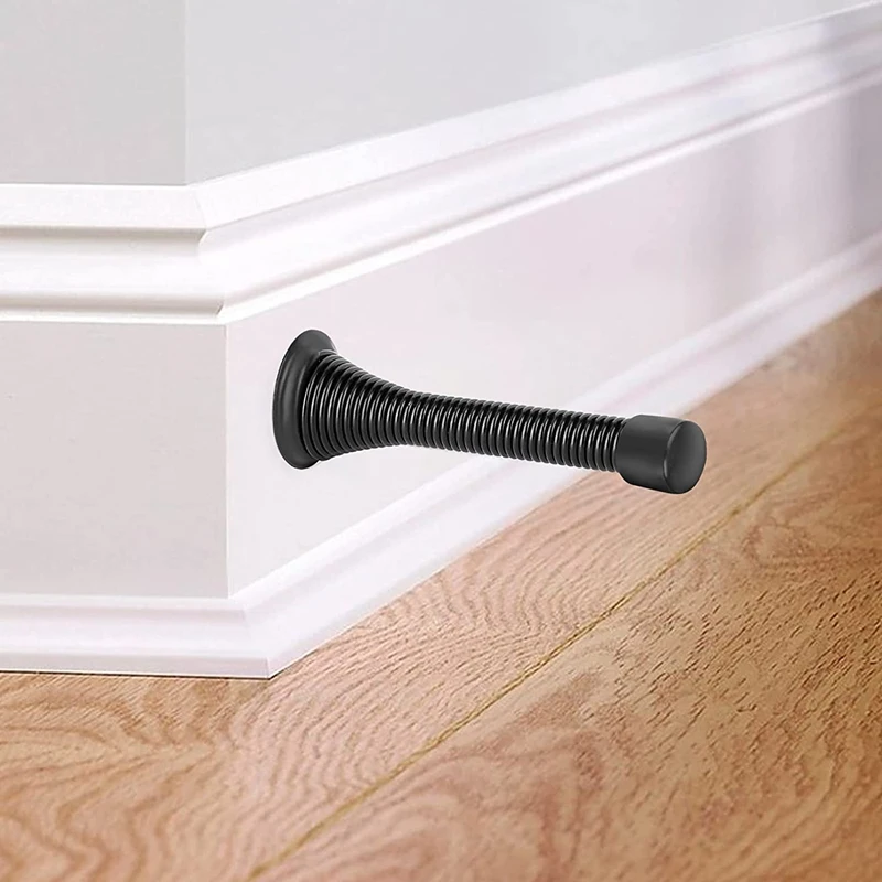 6 قطع من واقي الحائط لسدادة الباب الربيعي، سدادة الباب لأسفل الباب مع أطراف ممتصة للصدمات مطاطية للحماية