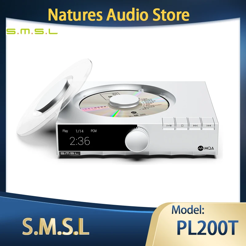 

SMSL PL200T CD-ROM MQA-CD Transport Desktop Digital CD Player with External Clock