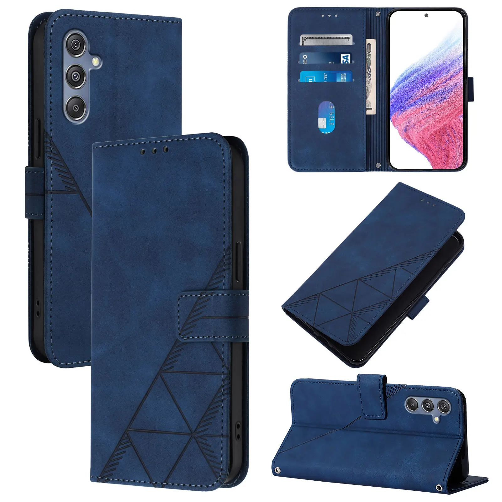 Flip Wallet Leather Phone Case Shockproof Magnetic Card Holder and Stand for Samsung Galaxy M F Series J3 J4 J5 J6 J7 view 6