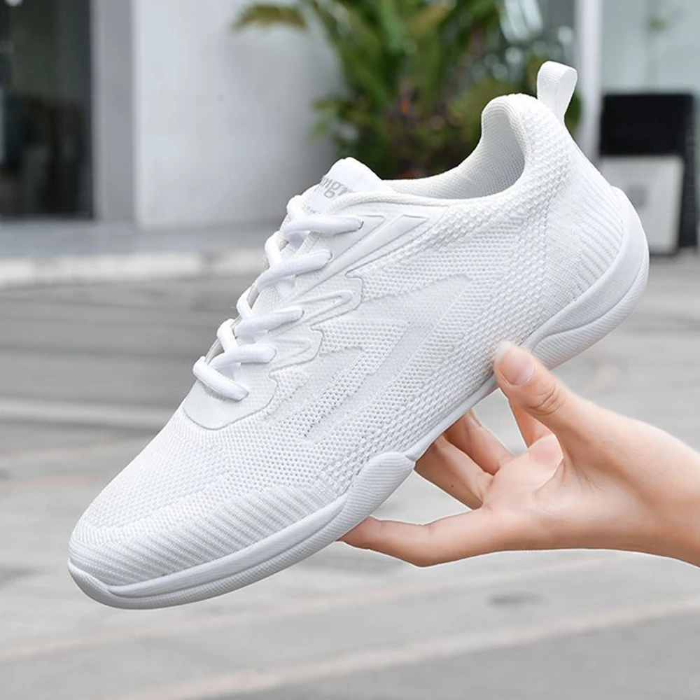 ARKKG Girls White Cheer Trainers Shoes Breathable Training Dance Tennis Shoes Lightweight Youth Cheer Competition Sneakers
