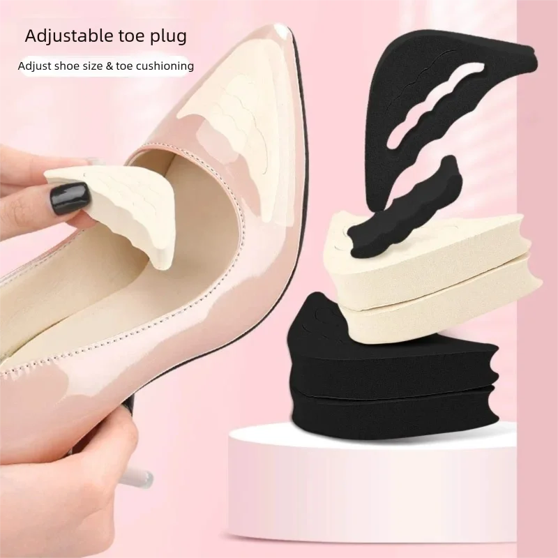 1/10Pair Toe Plug Soft Half Insoles Reusable Toe Sponge Filler Inserts for Shoes Adjustable Too Big Foot Brace Pad Unisex Insert