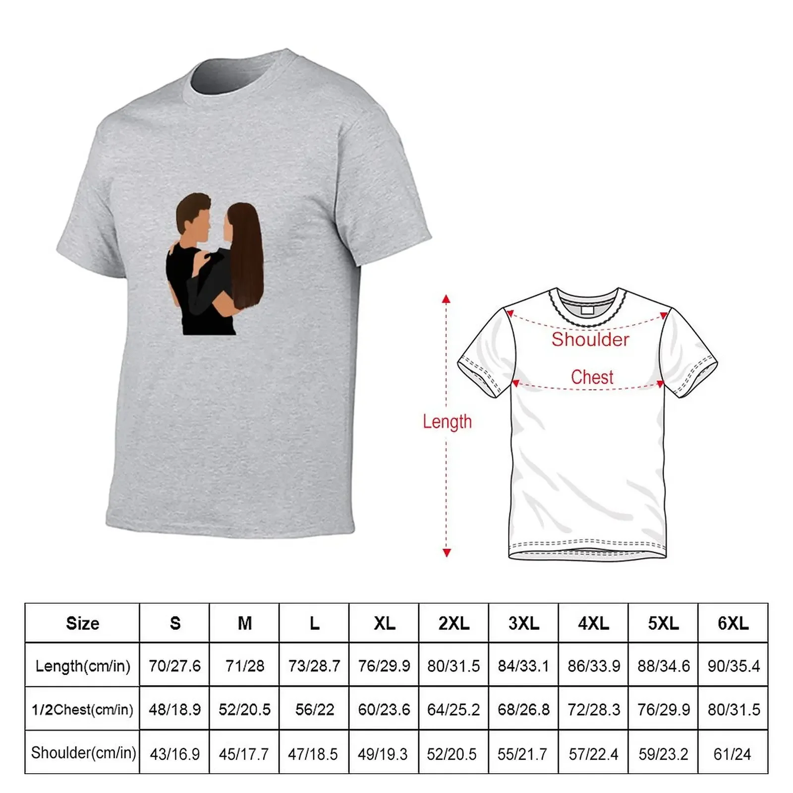 Stelena tvd Stefan and Elena T-Shirt anime clothes Short sleeve tee Men's cotton t-shirt