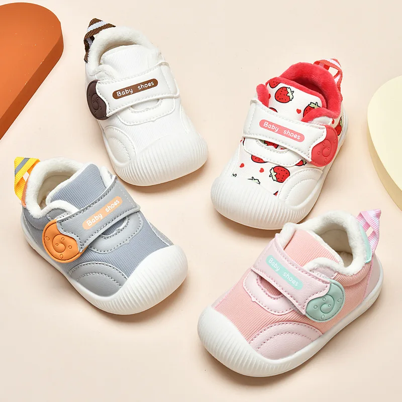 

Autumn Baby Girl Shoes New Fashion Versatile Boy Shoe Comfort Soft Sole Anti Slip Baby Shoes Warm Velvet Cartoon Casual Shoe