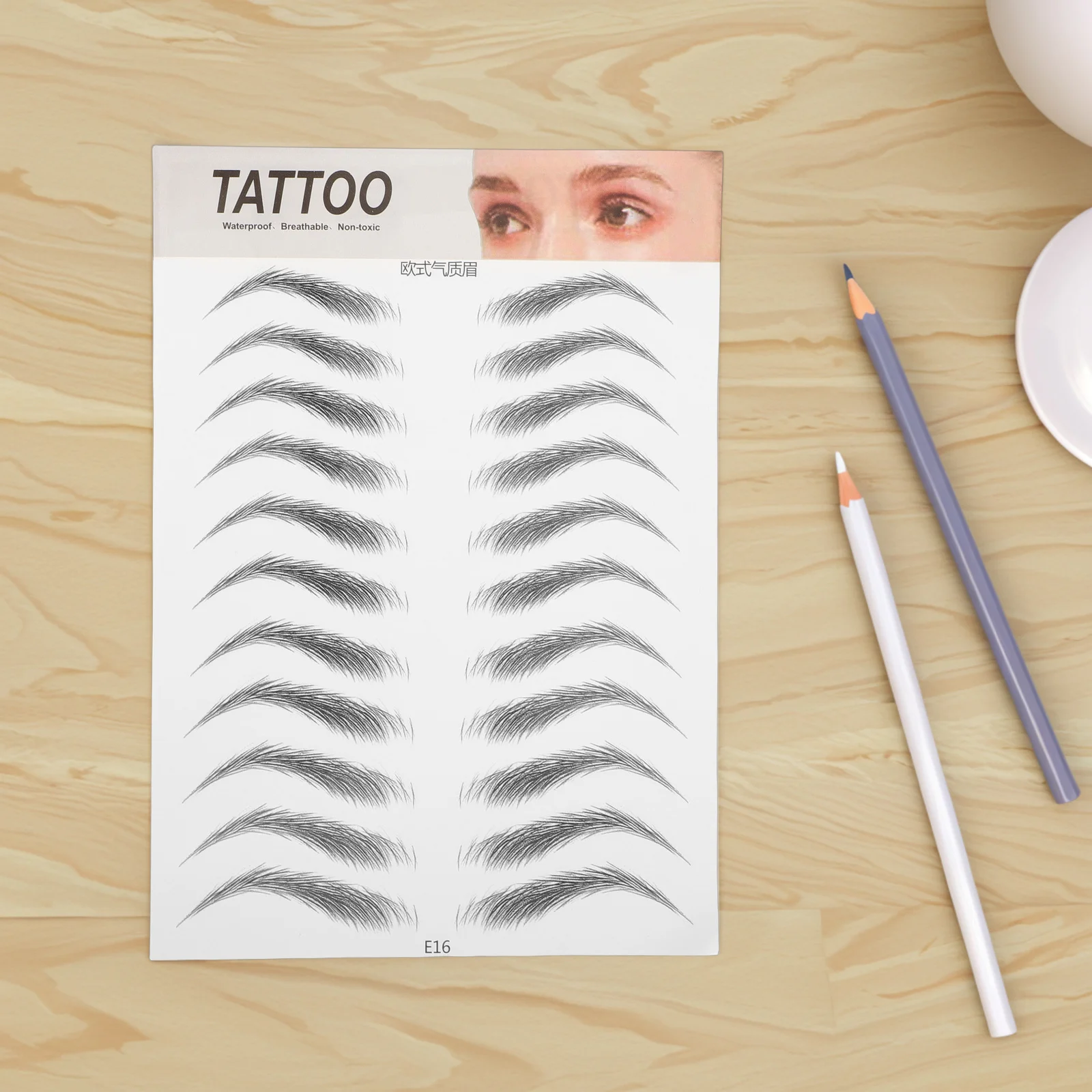 

5Pcs 6D Hair-Like Eyebrow Stickers Black Waterproof Temporary Realistic Adhesive Brow Enhancer for Full Natural Look Makeup Brow