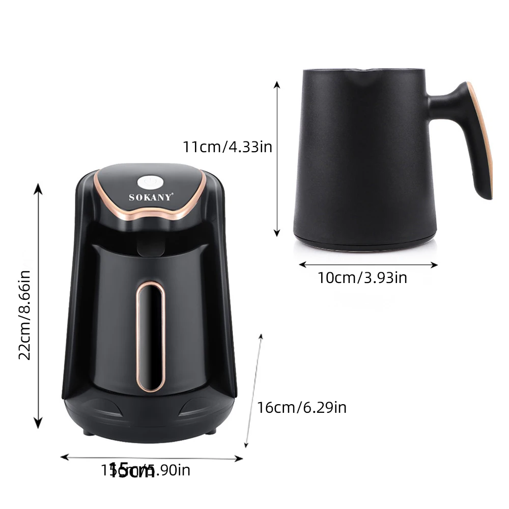 SOKANY Electric Turkish Coffee Maker Machine with 250ml/1 Cup Coffee Pot Single Serve Espresso Maker 600W Heating Coffee view 5