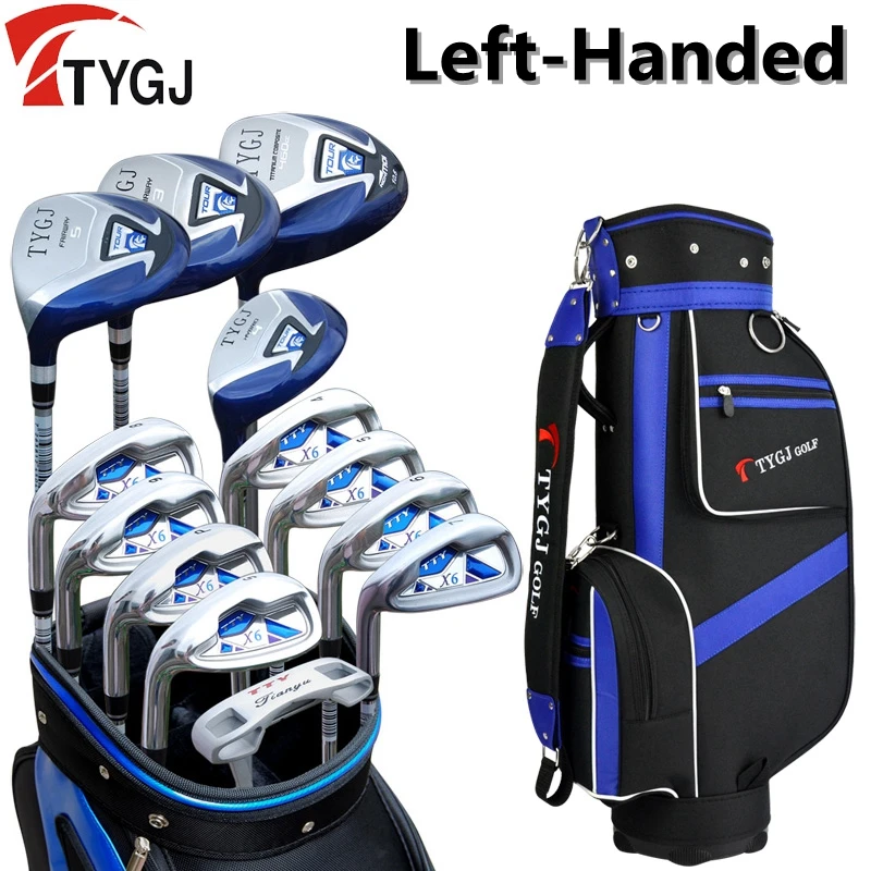 TTYGJ 13-pieces Clubs Left-Handed Left Hand handed Men Golf Clubs Complete Set Graphite Carbon Steel Shaft with Wheels Bag