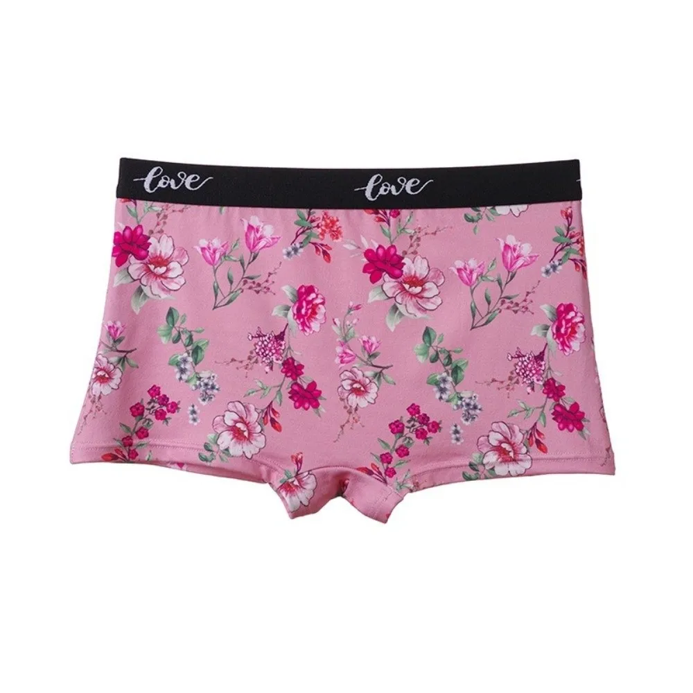 Breathable Seamless Women Underwear Floral High Waist Rose Printed Panties Lingerie Briefs Women 3