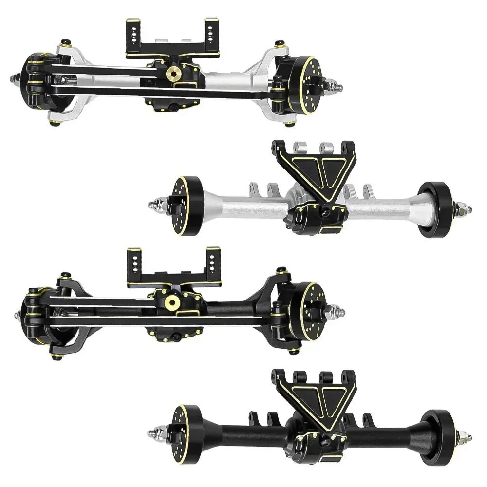 Aluminum Portal Axle Set Front Rear Brass Knuckle 1144 Steel for Redcat Ascent-32 1/32 RC Crawler Upgrade