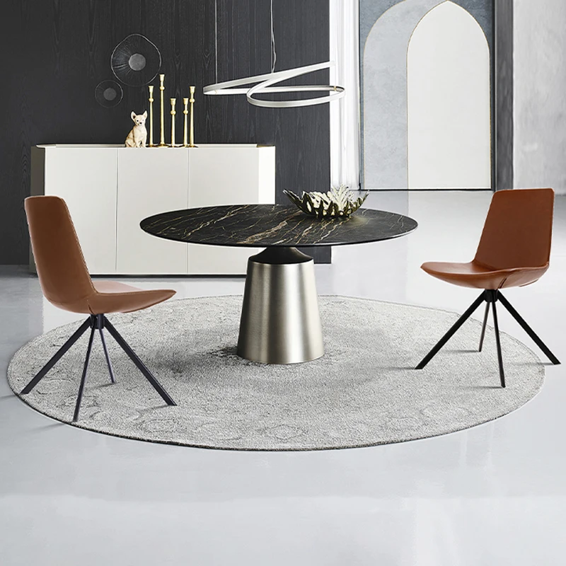 

Floor Restaurant Dining Chairs Nordic Designer Leather Living Room Dining Chairs European Ergonomic Sillas Comedor Decorations