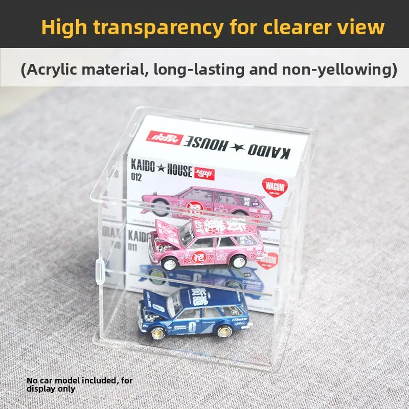 Double Layer Acrylic GT Model Car Box with Door Opening Feature Suitable for KAIDOHOUSE Brand Collectible Vehicle Models