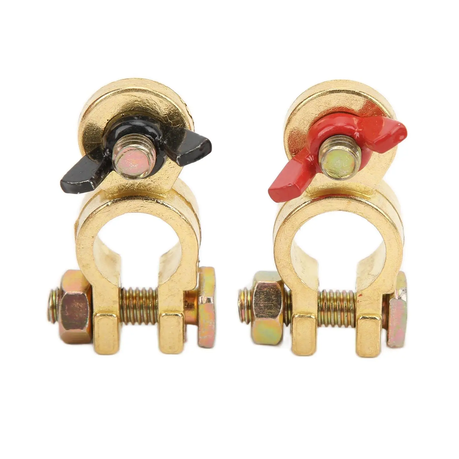 Car Battery Terminal Connectors - Copper & Metal Clamps for Easy Installation on for round Column Batteries