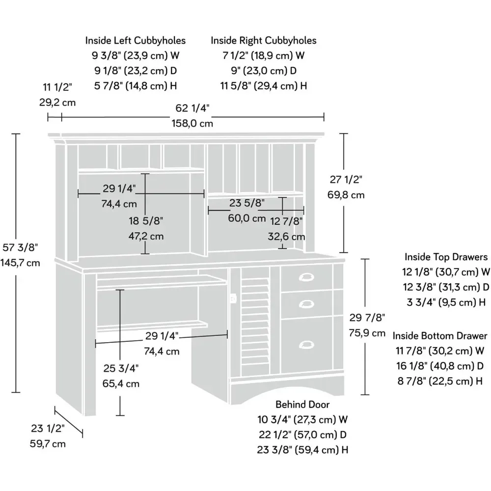 Стол Harbour View с ящиком, длина: 62,13 дюйма x Ш: 23,39 x В: 57,52 дюйма, офисные столы с отделкой из соленого дуба l-образный стол escritorio