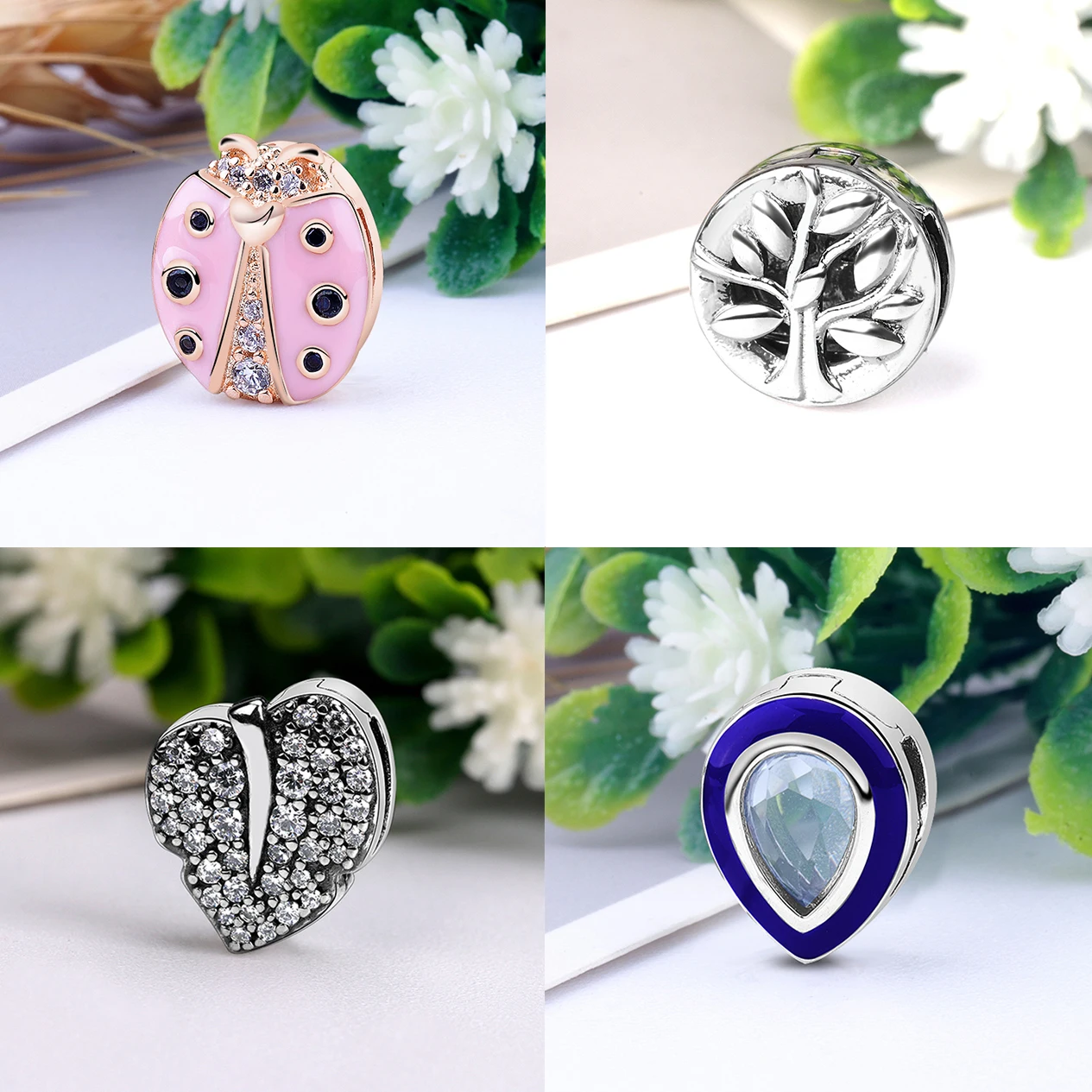 Original nuevo 925 de alfabeto de plata tapón Clip de granos de los encantos Pan reflexiones pulsera DIY joyería de las mujeres