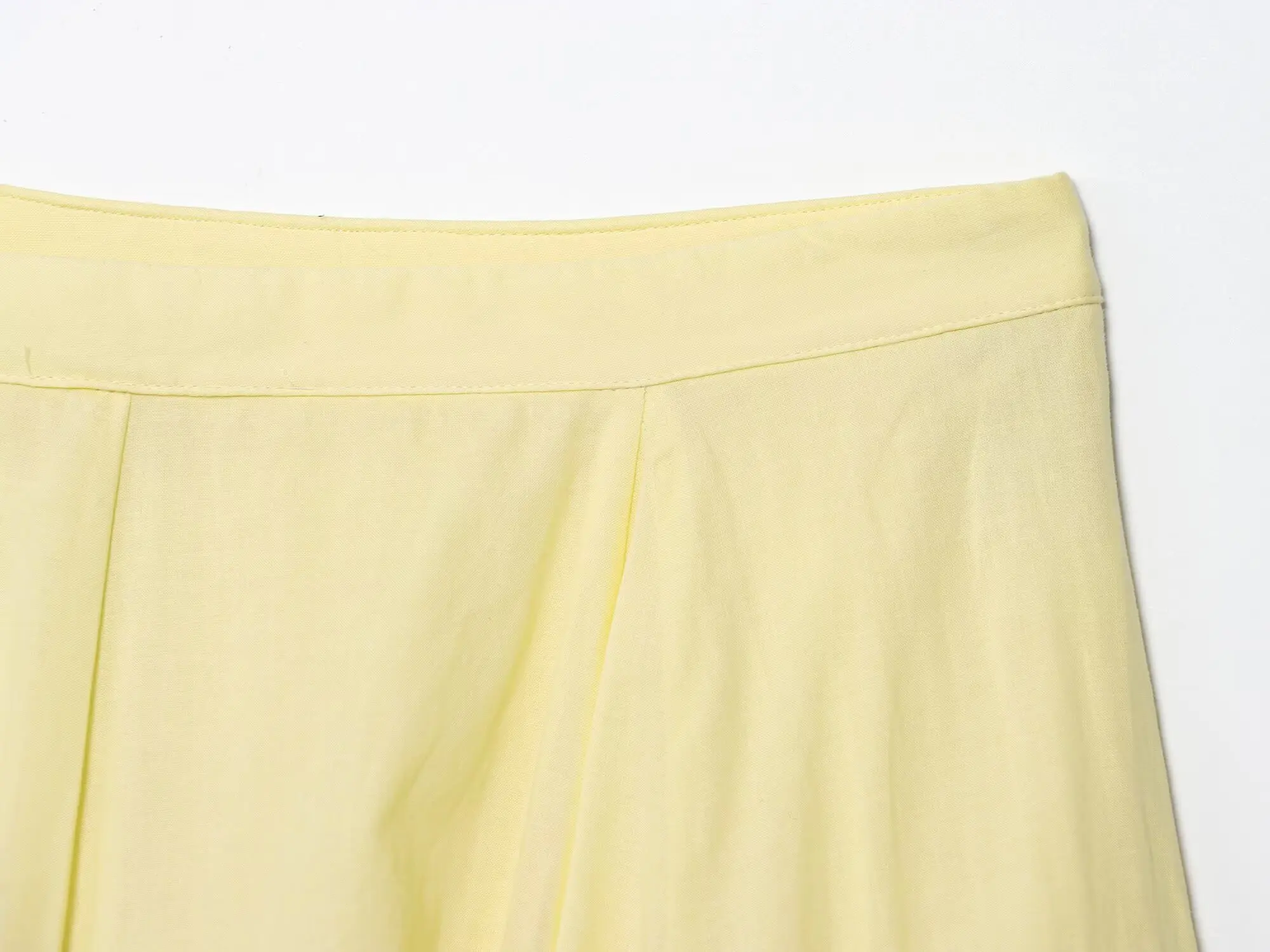 KONDALA Chic Yellow Elegant Holiday Casual Loose Woman Skirts Y2K Fashion 2025 Beach Streetwear Zipper Mujer Pleated Long Skirts