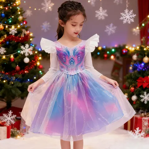 Costume de Cosplay Glinda méchante pour enfants, pour Halloween, robes de fête de noël pour filles, déguisement de carnaval coloré, Costumes de sorcière pour filles