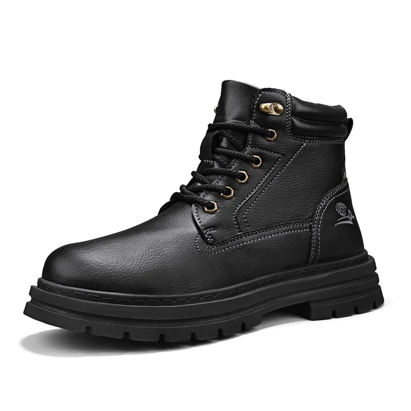 

Outdoor Mountaineering Work Boots for Men: 2025 New Big Yellow Boots, High-Top Height-Increasing British Style Durable Work Shoe