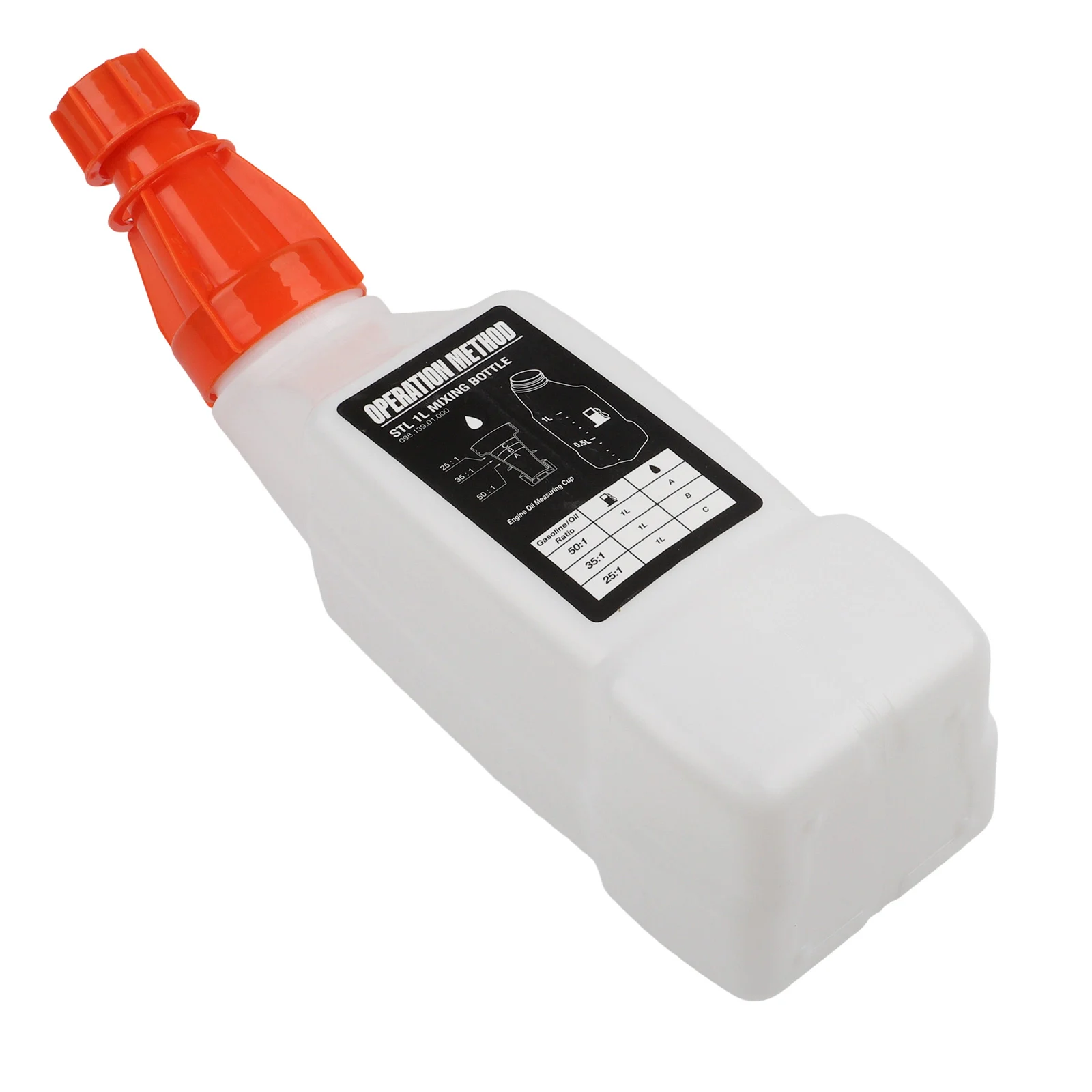 Oil Mixing Bottle 1L for 2 Equipment Compatible with Chainsaws Brushcutters Accurate Ratios 50 1 40 1 35 1 25 1