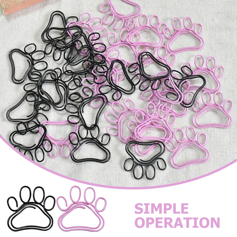 

50 Pcs Cat Claw Paper Clips Metal Document Fixing Cute Office Supplies Mini Pins For DIY Photo Albums Cards Envelopes