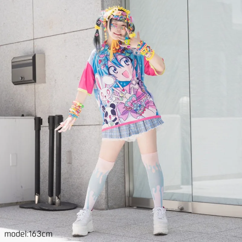 

Новая готическая футболка с 3D принтом в стиле аниме, унисекс, красочная, оригинальный уличный стиль Y2K, подходит для дома и отдыха на свежем воздухе