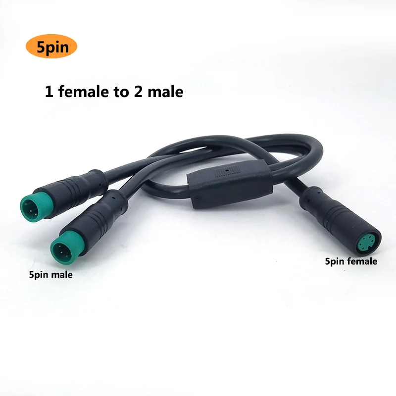 M8 wasserdichter 1-Stecker-auf-2-Buchsen-DC-Splitter-Sensor-Steckverbinder für E-Bikes, 2/3/4/5/6-polig, Elektrofahrrad-Verbindungskabel, E-Bike-Stecker