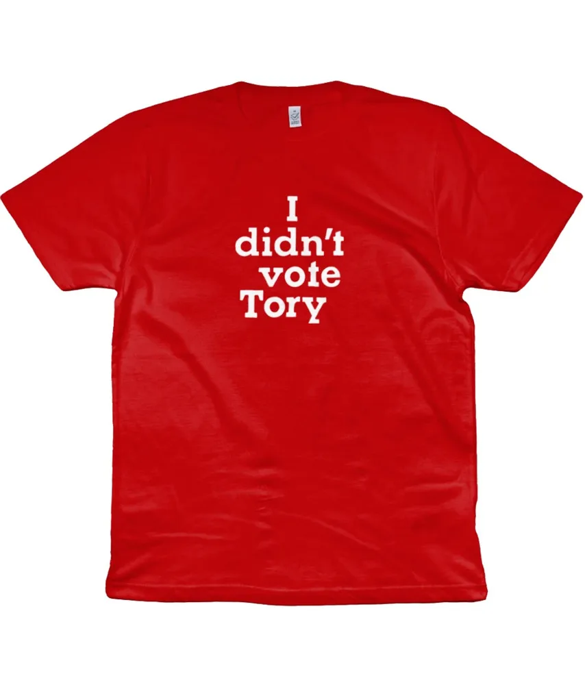 I didn't vote Tory - Organic T Shirt - UK political - Election 2019 - Labour  Tees Cotton Luxury brand vintage oversized