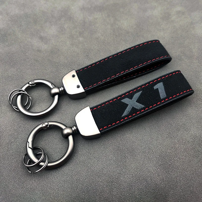 

For BMW X1 F48 E84 U11 X2 X3 E83 F25 G01 X4 X6 E71 X5 E70 F15 X7 GT Key Accessories Luxury Suede Leather Car Keychain Keyring