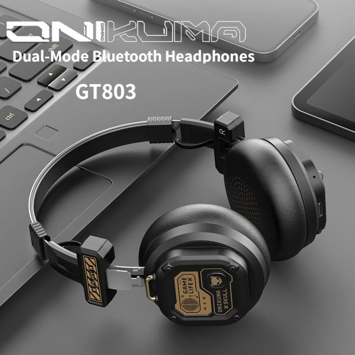 ONIKUMA GT803 سماعة الألعاب اللاسلكية قابلة للطي Hifi سماعات ستيريو المهنية TF/AUX الموسيقى الرياضة سماعات بلوتوث #1