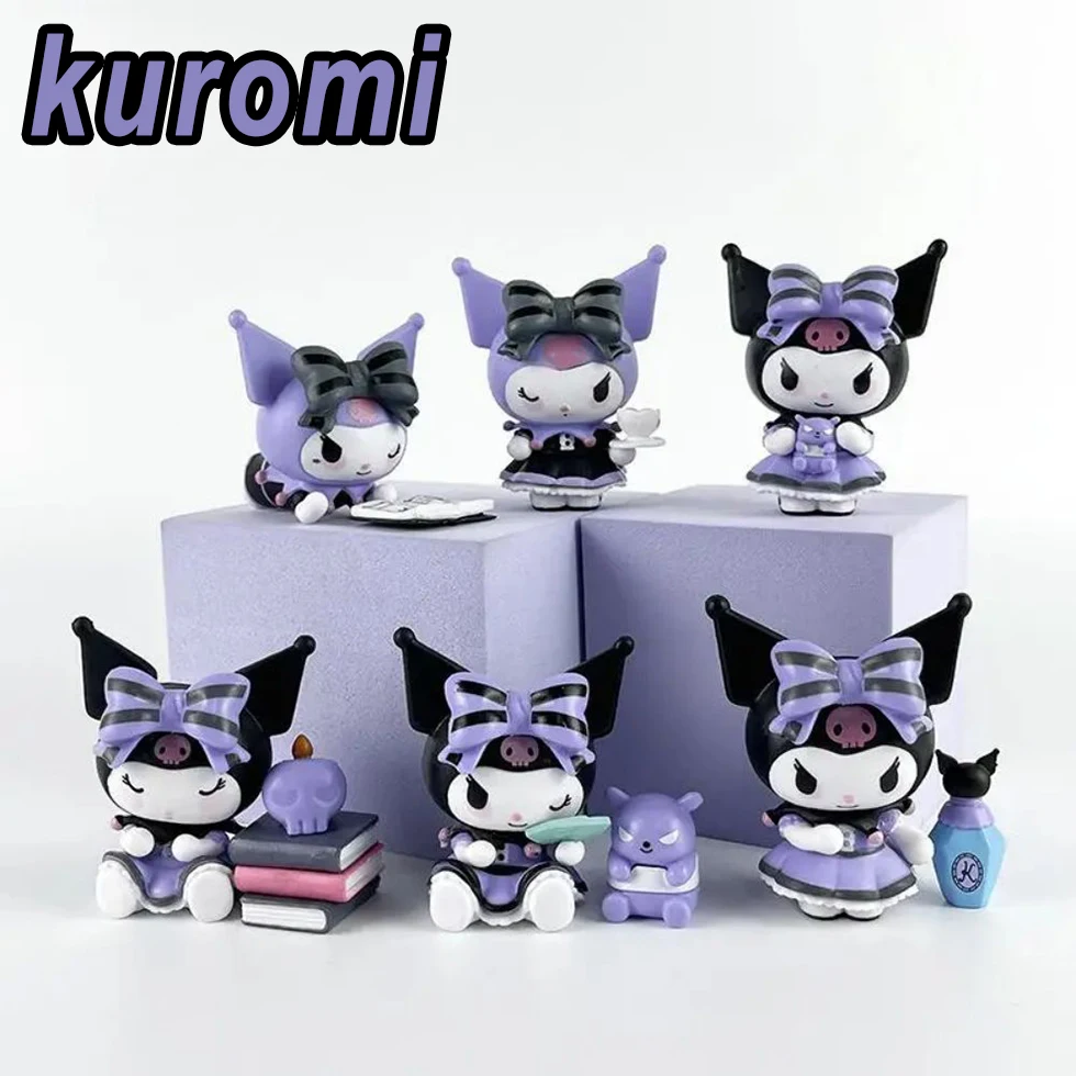 5-8Pcs Set Sanrio Anime Figure Doll 5-9cm Kawaii Kuromi Melody Model Accessories Kid's Toys Gift Action Figures Hobbies Gifts