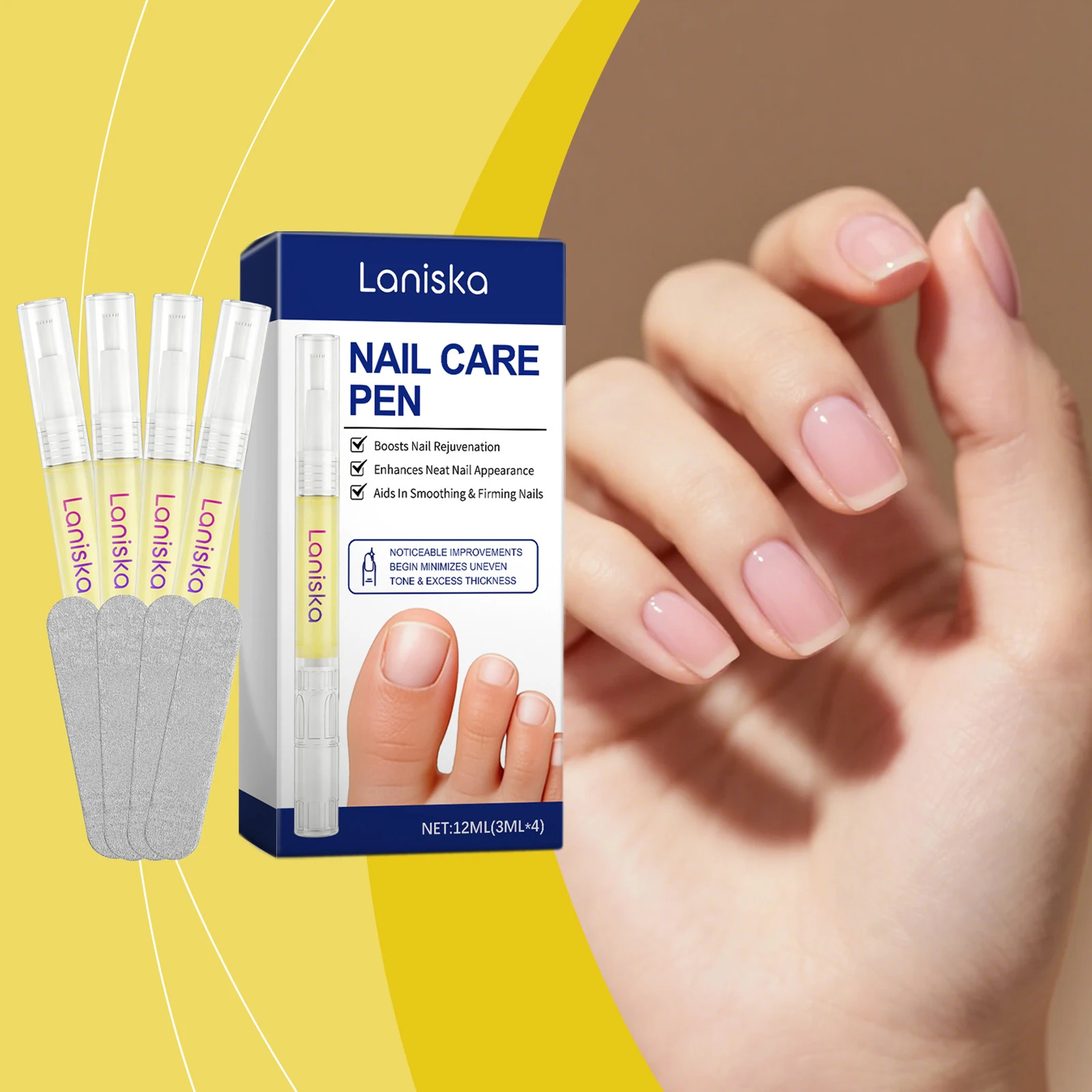 

1 Set Nail Care Pens With Nail File Portable On-The-Go Nail Care Discolored Nail Restoration Liquid Cuticle Oil Pen Travel
