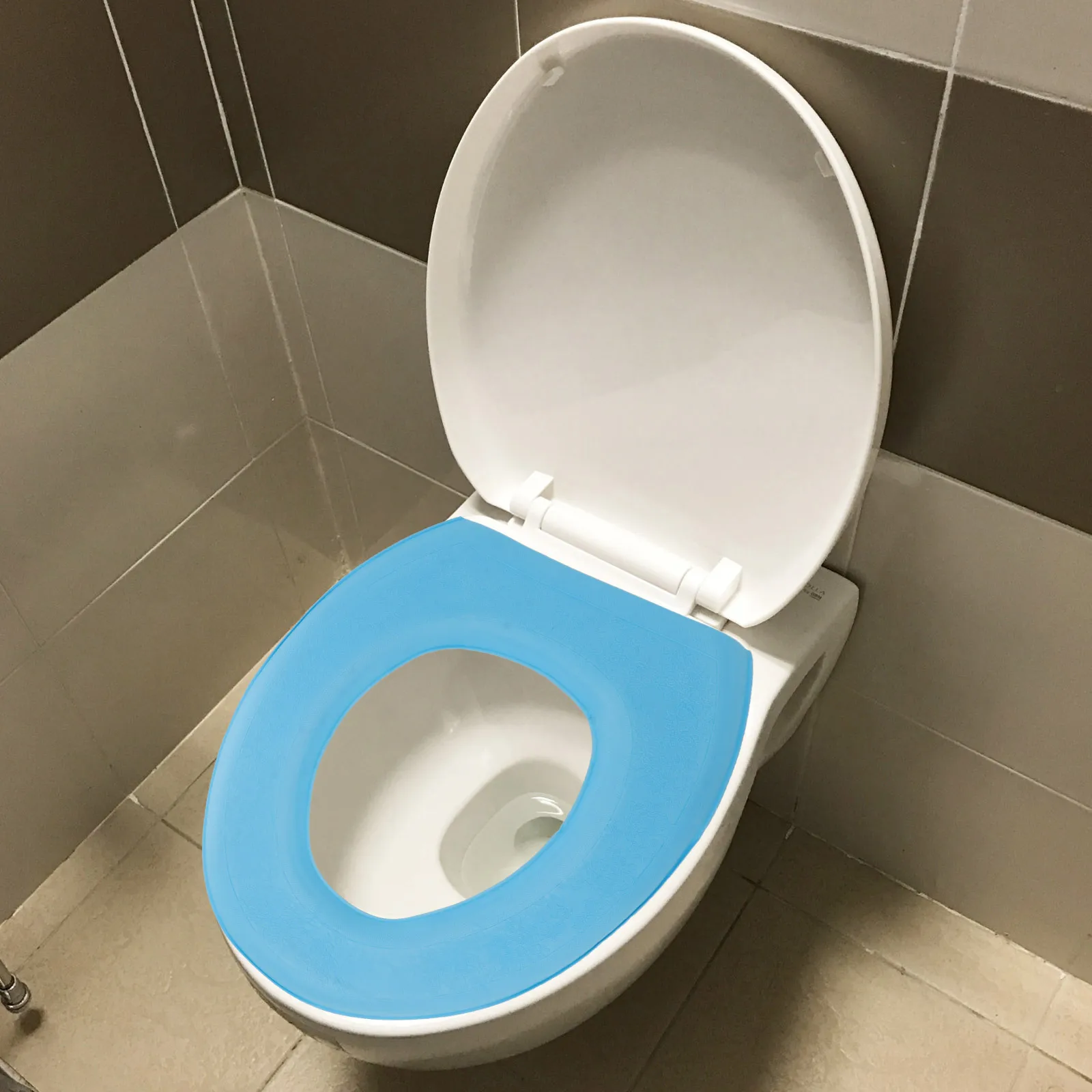 

Toilet Seat Mat Sky Blue Waterproof Self Adhesive Easy Installation Warm Thick Washable No Fade Shrink Proof Perfect