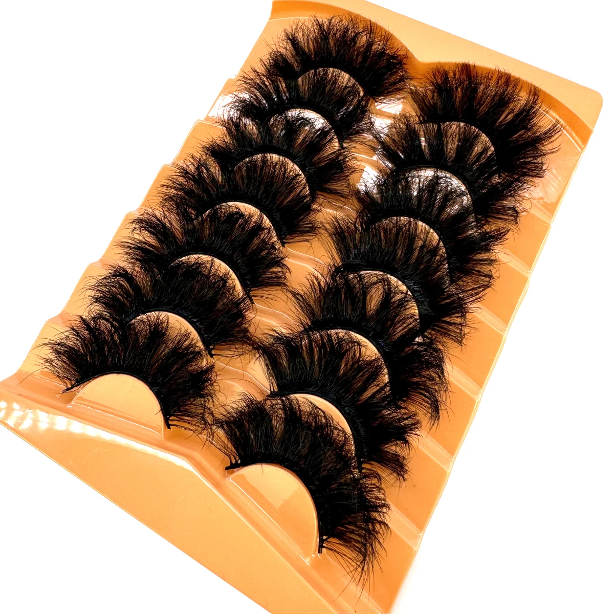 7 Pairs 25mm 8D Faux Mink Lashes Bulk Fluffy Natural False Eyelashes Thick Dramatic Faux Mink Eyelashes Makeup tools Wholesale