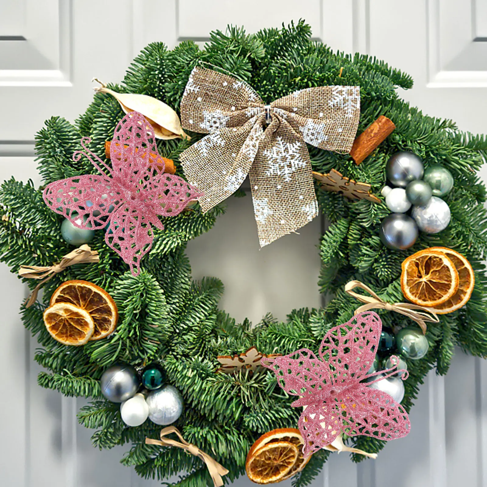 

36 Pcs Butterfly Decoration Butterflies for Cake Christmas Tree Ornament Pink Hanging Spirals Decorations Themed Elements