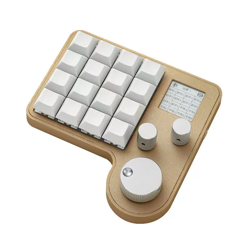 16 Keys 3-Knob Programmable Mini Mechanical Keypad, 3-Mode Wireless Ergonomic Shortcut Keyboard for Procreate Design Editing view 4