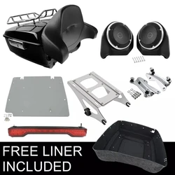 King Trunk Rack Pad Speakers Tail Light Fit For Harley Touring 2014-2024 Luggage Carrier Tailbox