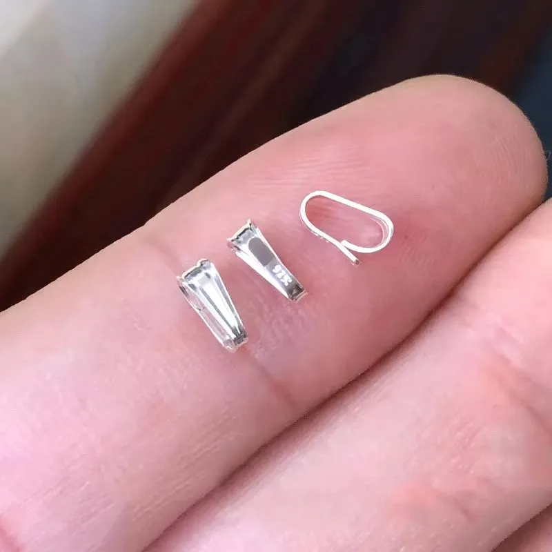 كفالات مدلاة صغيرة من الفضة الإسترليني، حجم الكفالة المعلقة - 2.2 × 5.8 ملم