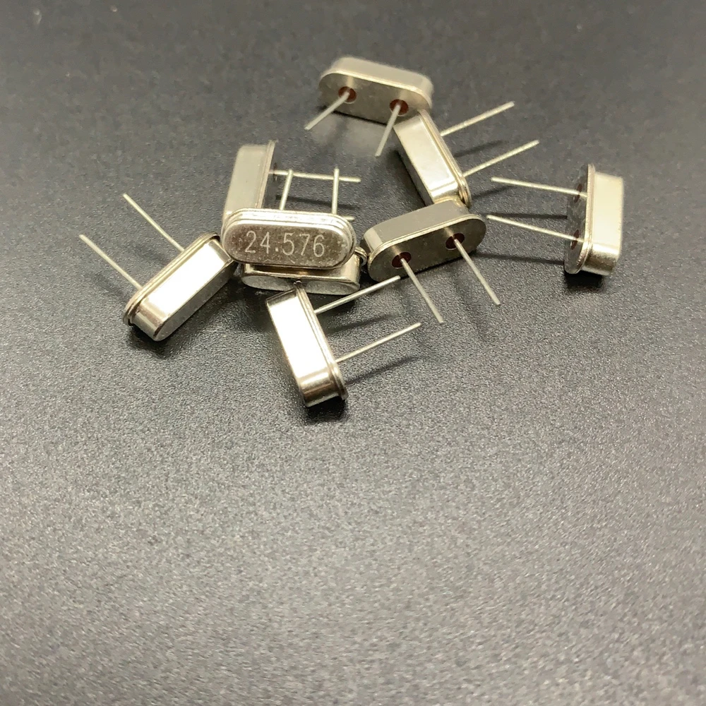 100pcs/ passive crystal 49S 24.576Mhz straight plug 2-pin HC-49S 24.576