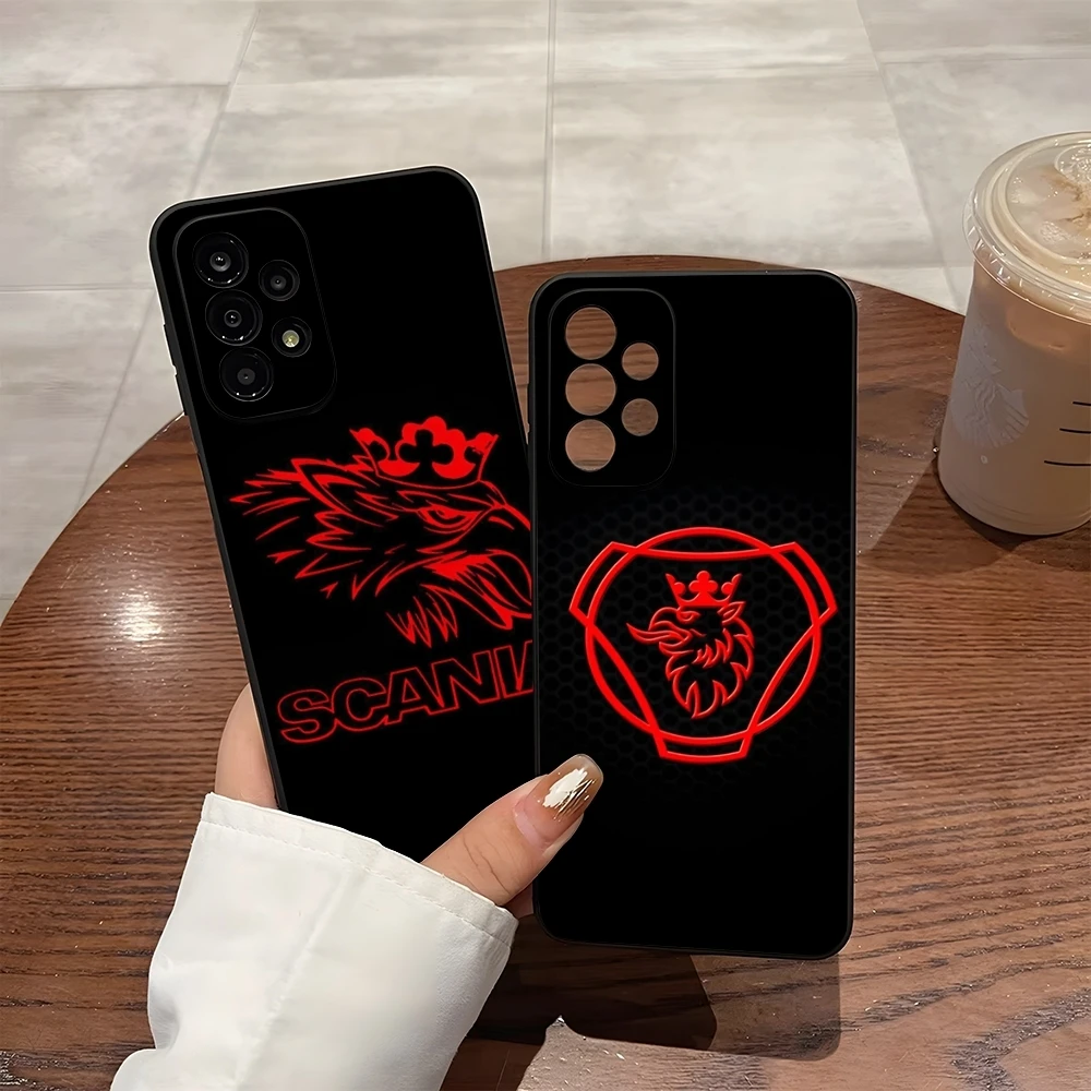 S-scania Logo Handyhülle für Samsung S26 S24 Ultra S22 S23 S25 A17 A57 A37 Fe S21 Plus A54 A34 A53 A16 Rückseiten-Cover